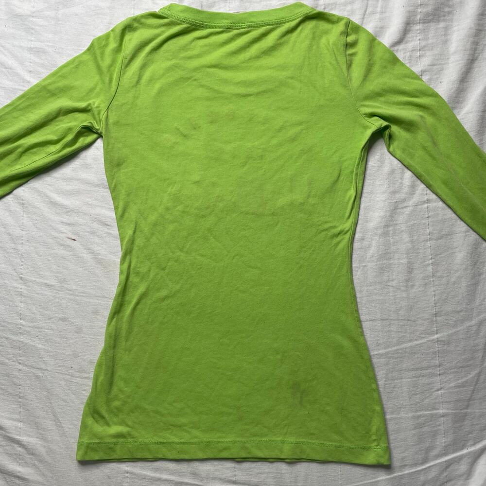 Hollister Green Long Sleeve Shirt California Spell Out Small Y2K Embroidered - Picture 3 of 6
